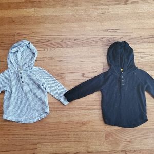 2 Long Sleeve Henley Tops